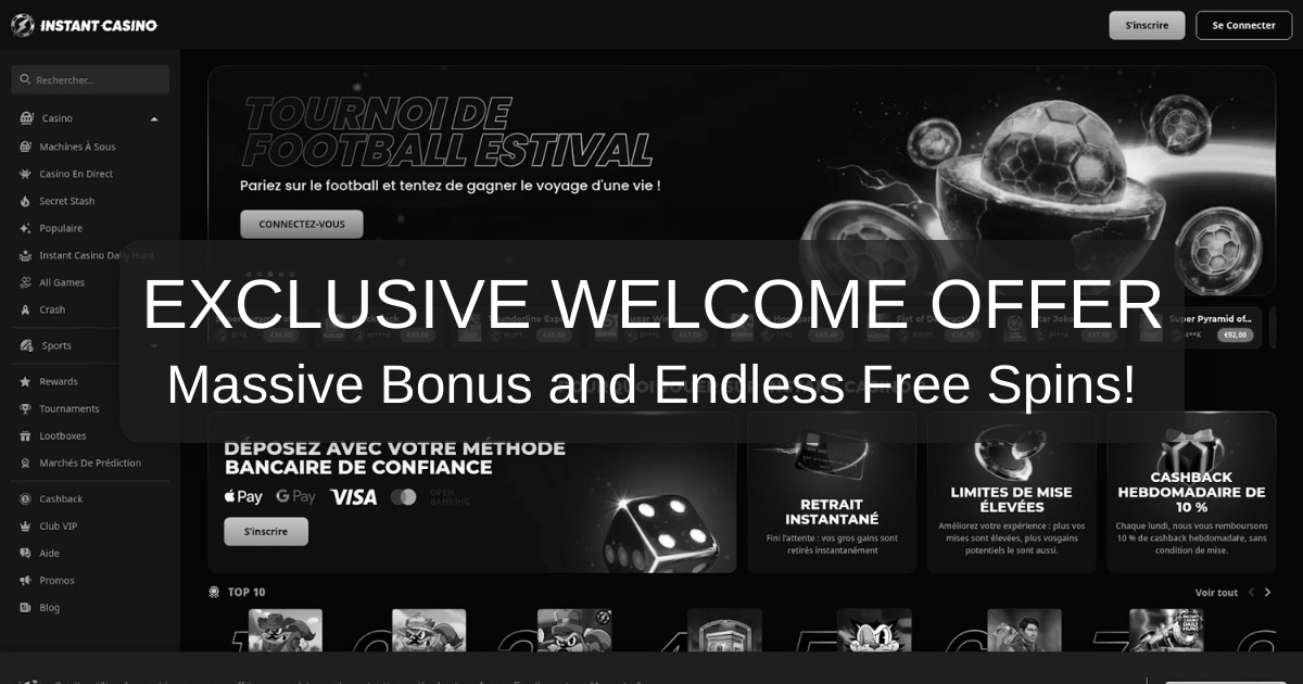 Instant Casino welcome bonus