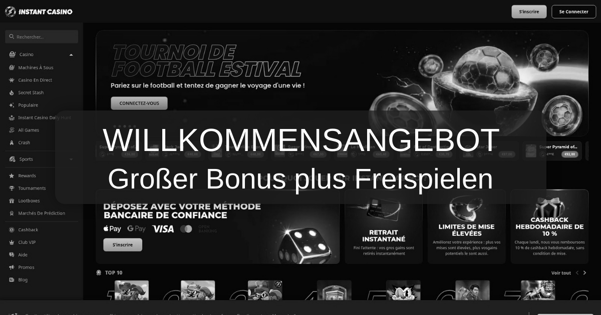 Instant Casino welcome bonus